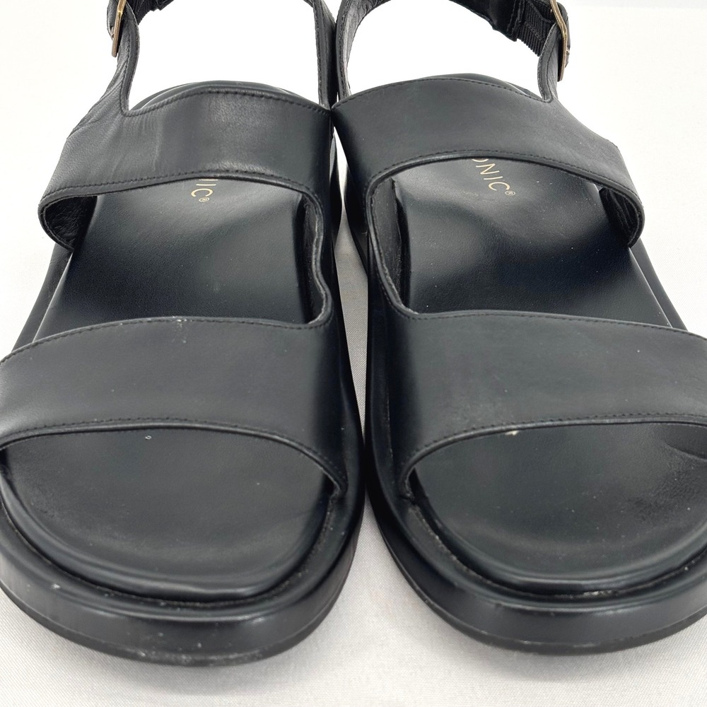 Vionic Madera Black Leather Platform Slingback Sa… - image 2